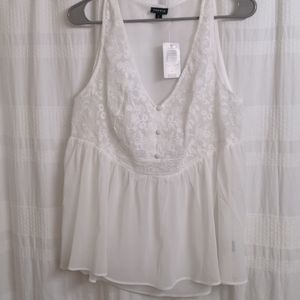 White chiffon tank